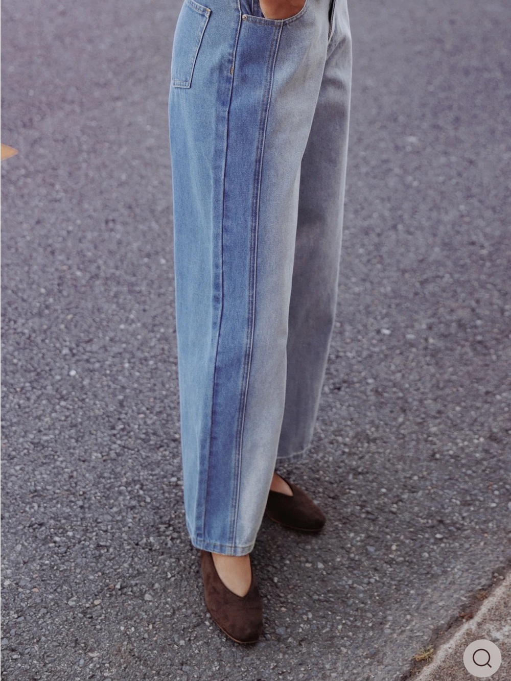 Petal & Pup Two-Tone Yuri Wide Leg Jeans